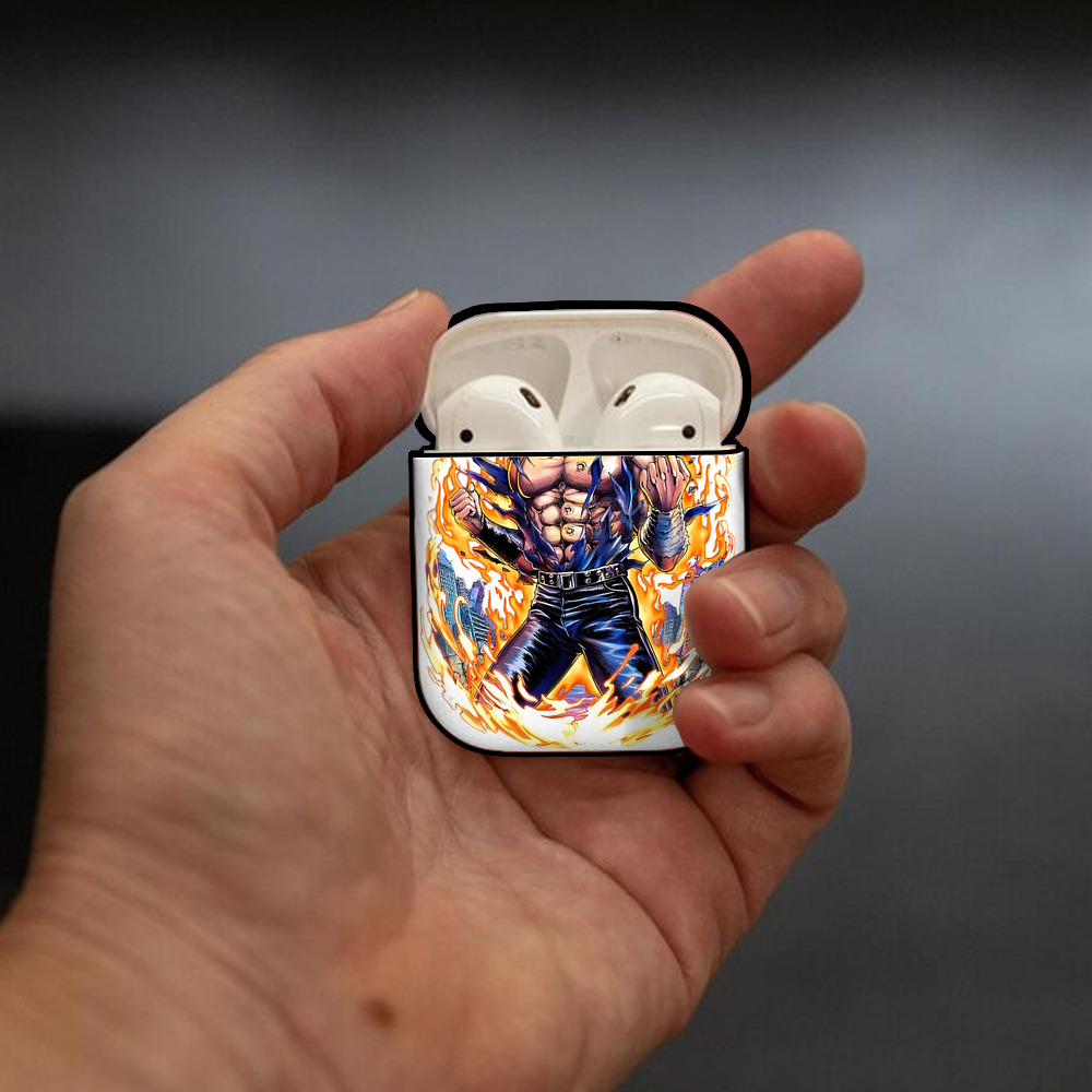 北斗の拳 Fist of the North Star AirPods 第2世代保護ケース ハードシェル ブラック 耐衝撃・防指紋・カラビナ付き