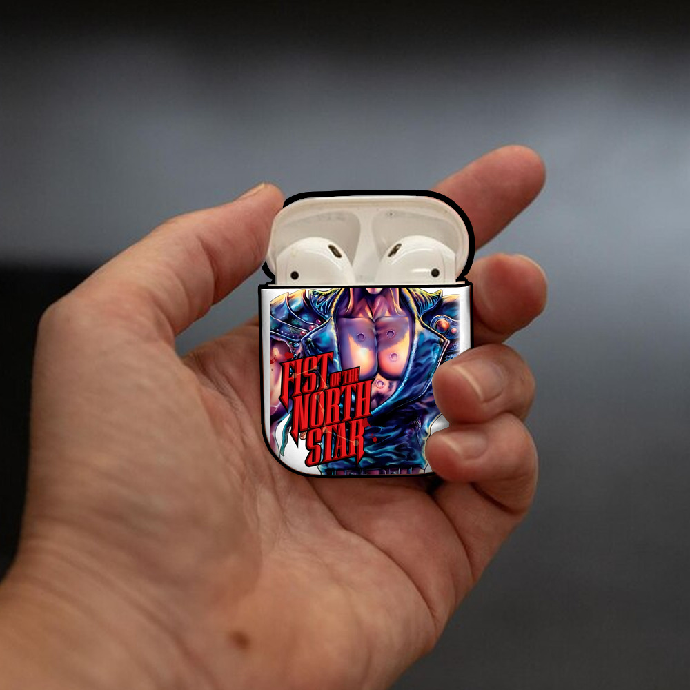 北斗の拳 Fist of the North Star AirPods 第2世代保護ケース ハードシェル ブラック 耐衝撃・防指紋・カラビナ付き