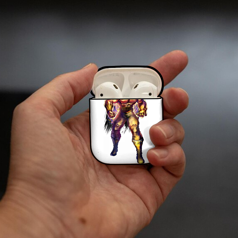 北斗の拳 Fist of the North Star AirPods 第2世代保護ケース ハードシェル ブラック 耐衝撃・防指紋・カラビナ付き