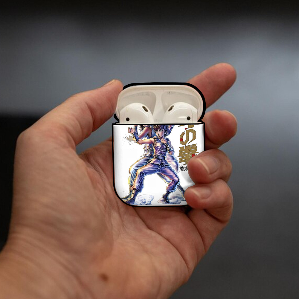 北斗の拳 Fist of the North Star AirPods 第2世代保護ケース ハードシェル ブラック 耐衝撃・防指紋・カラビナ付き