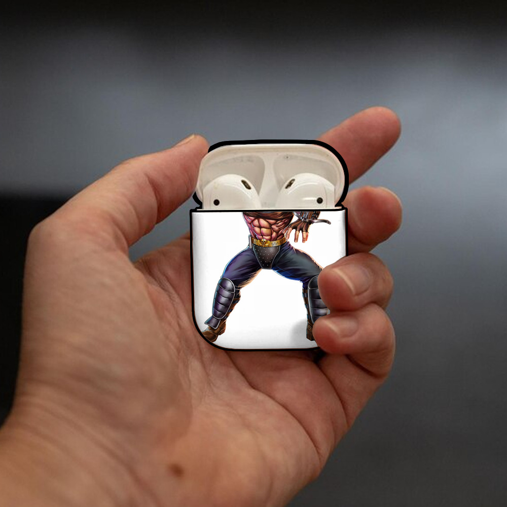 北斗の拳 Fist of the North Star AirPods 第2世代保護ケース ハードシェル ブラック 耐衝撃・防指紋・カラビナ付き