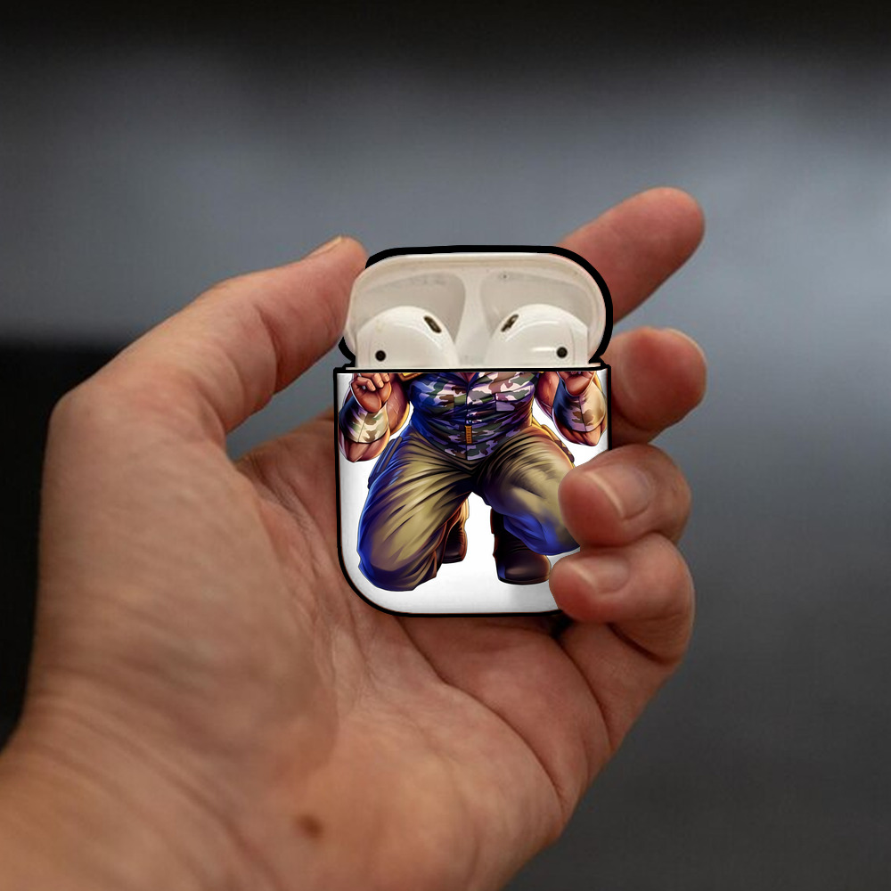 北斗の拳 Fist of the North Star AirPods 第2世代保護ケース ハードシェル ブラック 耐衝撃・防指紋・カラビナ付き
