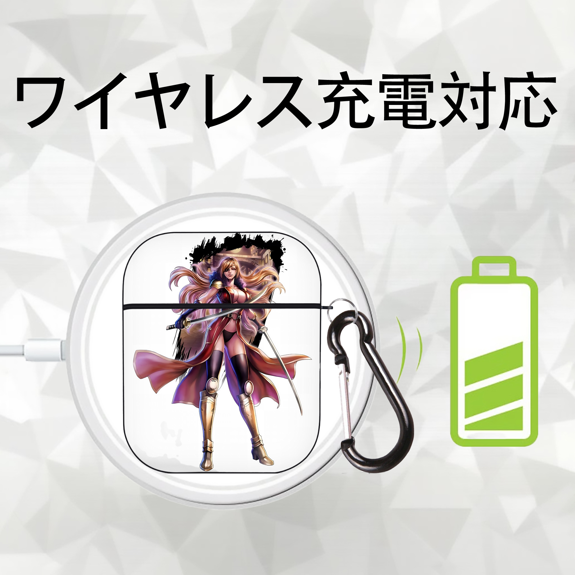 北斗の拳 Fist of the North Star AirPods 第2世代保護ケース ハードシェル ブラック 耐衝撃・防指紋・カラビナ付き