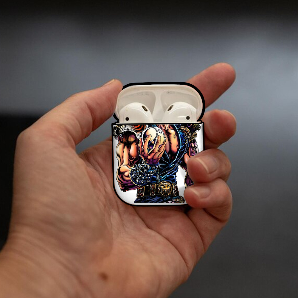 北斗の拳 Fist of the North Star AirPods 第2世代保護ケース ハードシェル ブラック 耐衝撃・防指紋・カラビナ付き