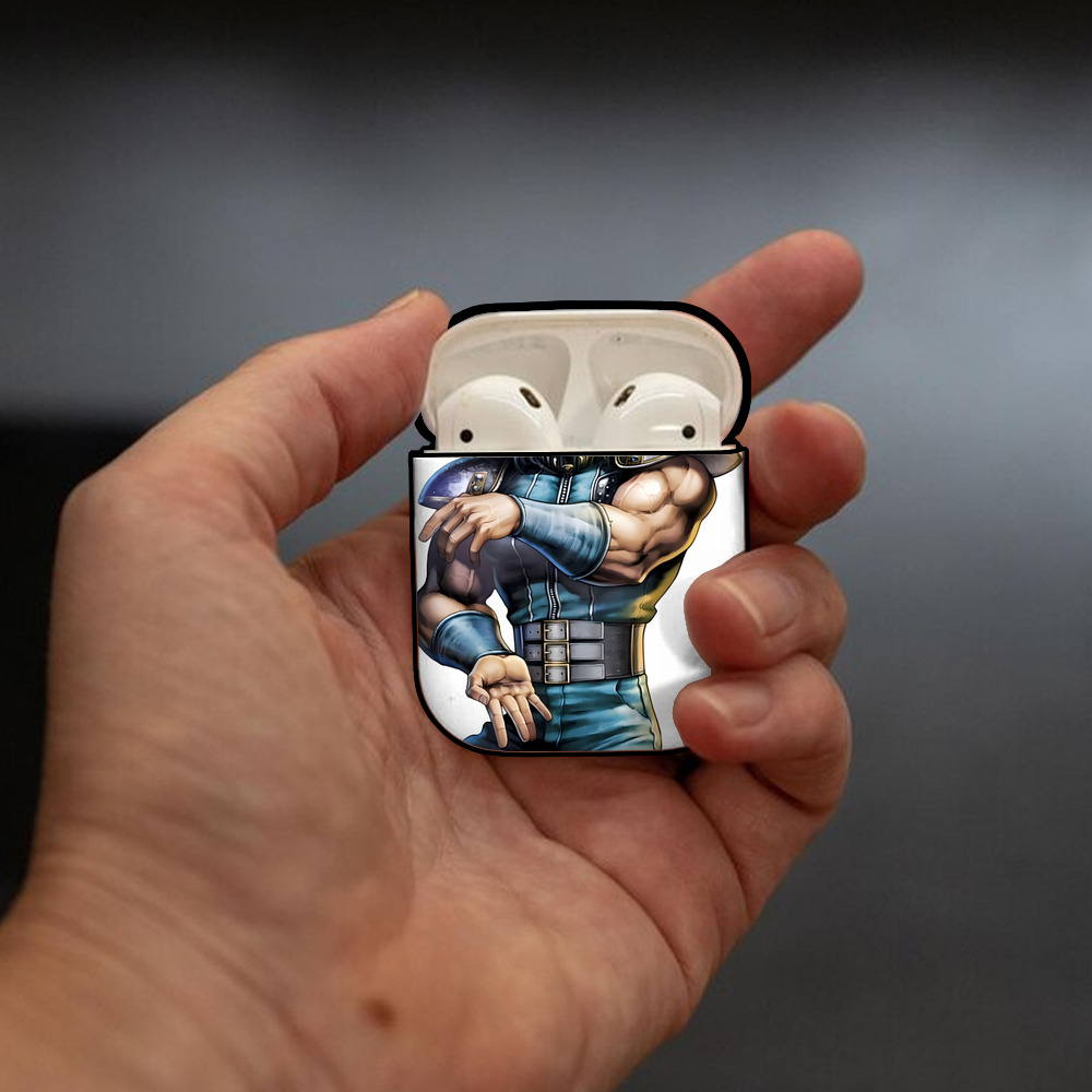 北斗の拳 Fist of the North Star AirPods 第2世代保護ケース ハードシェル ブラック 耐衝撃・防指紋・カラビナ付き